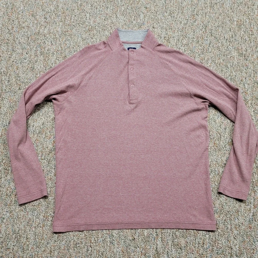 johnnie-O Henley Pullover Mens Large Malibu Red Long Sleeve Mock Neck JMKO2390